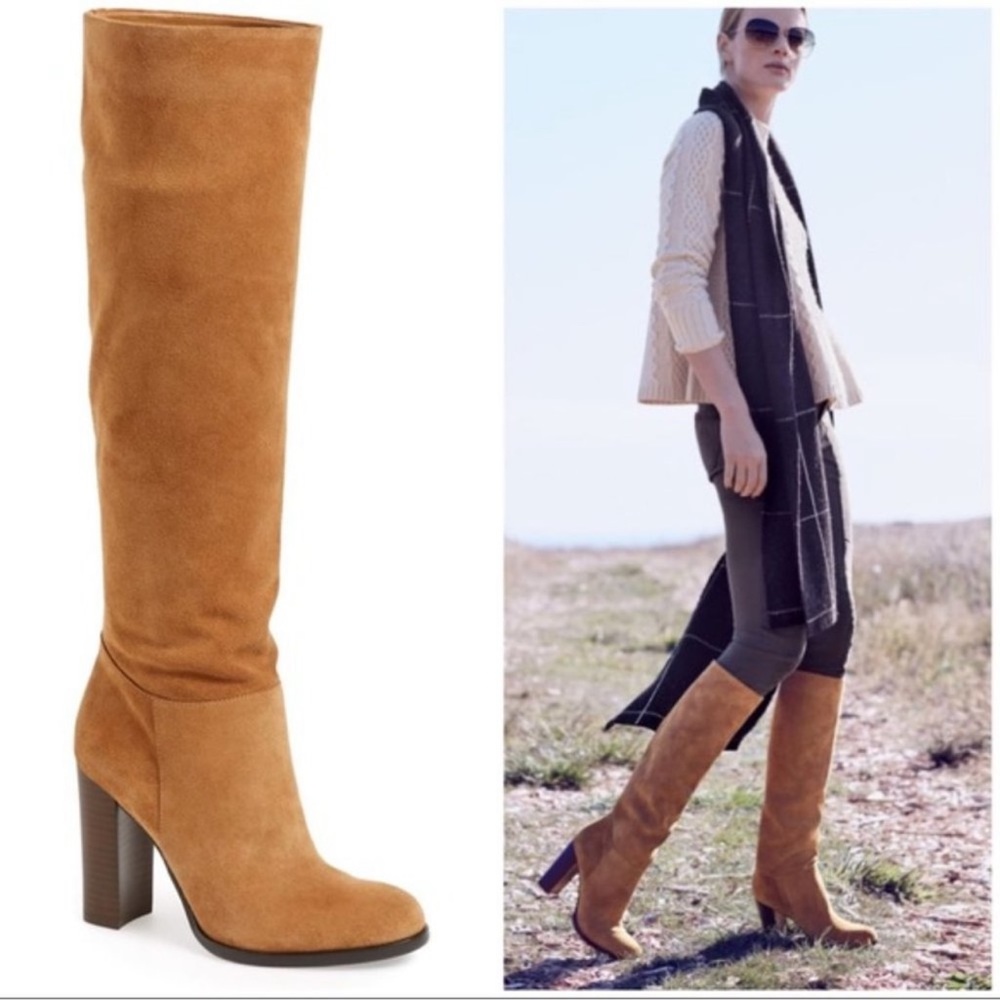 Sam Edelman Camel Suede Victoria Slouch Boot